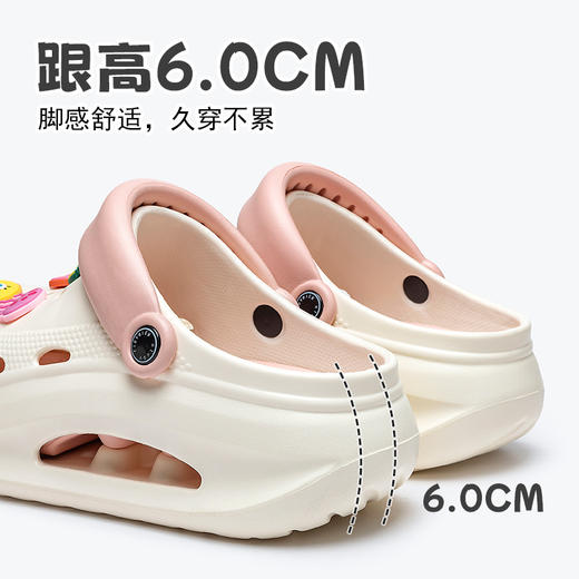 【两种穿法❗减震防滑】海绵宝宝厚底洞洞鞋女款新款防滑沙滩增高包头凉鞋拖鞋女夏季外穿。xa 商品图2