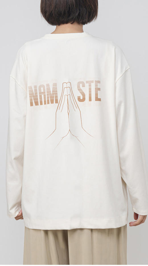 AddOne+1瑜伽Namaste设计亲肤圆领长袖情侣T-Oversize版 商品图1
