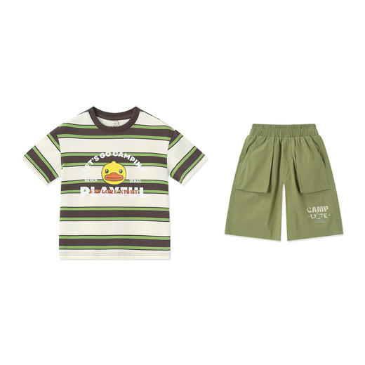 【套装】bduck小黄鸭童装男童短袖套装儿童运动短裤夏装薄两件套BF2681903 商品图3