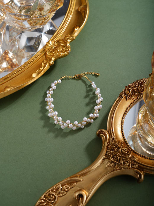 子佩集【流金纪年】珍珠惜王妃手链【XXSL021】法式编织镀金2602 商品图3