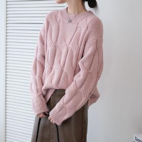 【5天内发货！复古麻花编织烟雾粉毛衣】清新又时髦，秋冬毛衣就选它了！