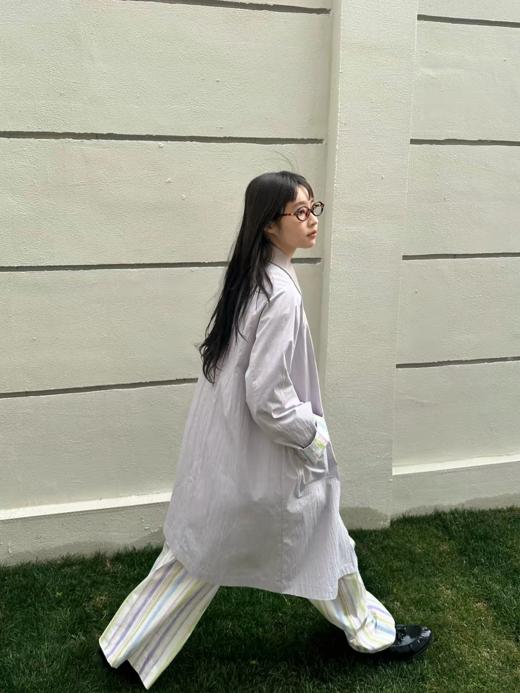 nothe Case布然/NC261815/「淡紫空气」拼皮领紫色中长款风衣 商品图1