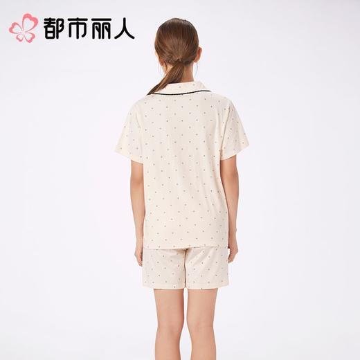 都市丽人睡衣女士睡衣薄家居服32支纯棉单面睡衣女士棉质短袖套装女装短袖短裤LHC1A8 商品图4