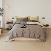 轻奢高支~100s全棉长绒棉四件套纯棉纯色双拼被套床单简约床上用品套件 商品缩略图1