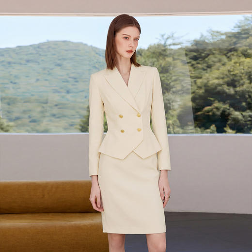 IWY/正式场合西装套裙女双排扣显瘦职业装包臀裙高级感职场正装CS2753 商品图2