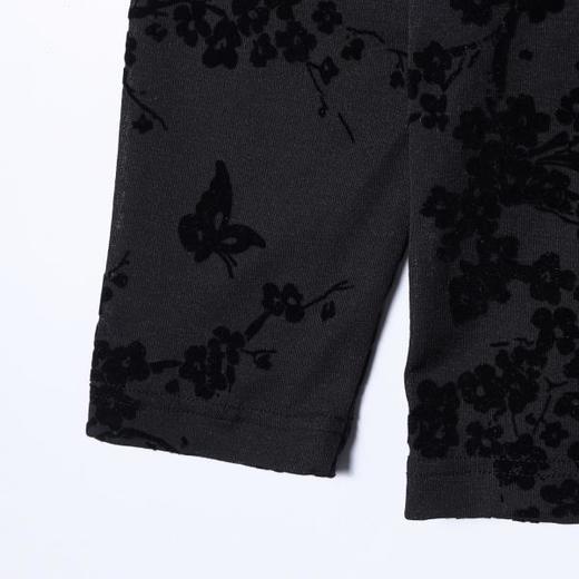 26T112SDSA男装2026新款高贵轻奢时尚扎染植绒花卉圆领长袖T恤百搭上衣 商品图3