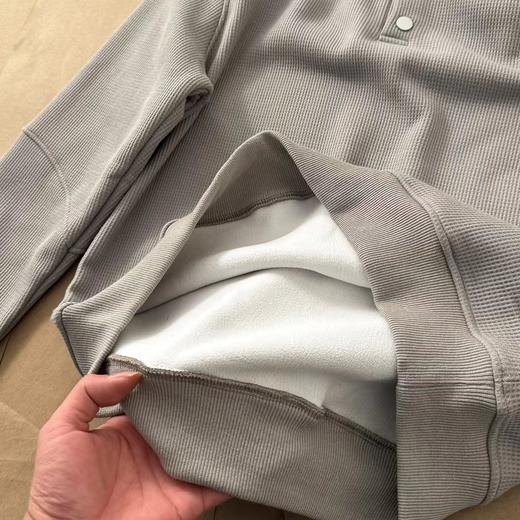 F031042新品小立领半门襟华夫格加绒长袖打底衫卫衣 商品图13