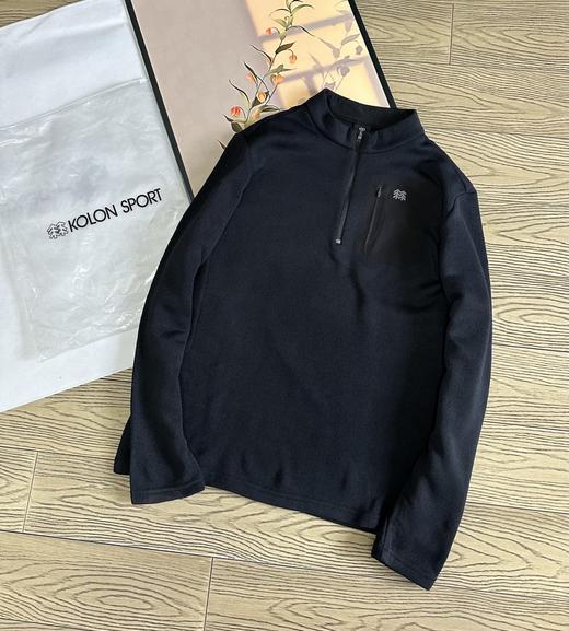 点此购买 可隆春秋季男士户外加绒小立领半拉链运动针织长袖打底衫 hbj 341847 商品图1