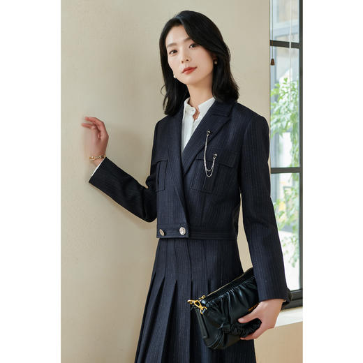 剩S/M 米思阳2025夏季新款英伦风减龄时尚套装通勤半身裙两件套女0631 商品图3
