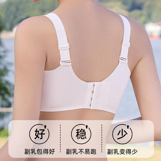 ZYQ-506  大胸聚拢内衣女舒适莫代尔睫毛蕾丝薄款透气收副乳调整型无磁文胸（单件） 商品图2