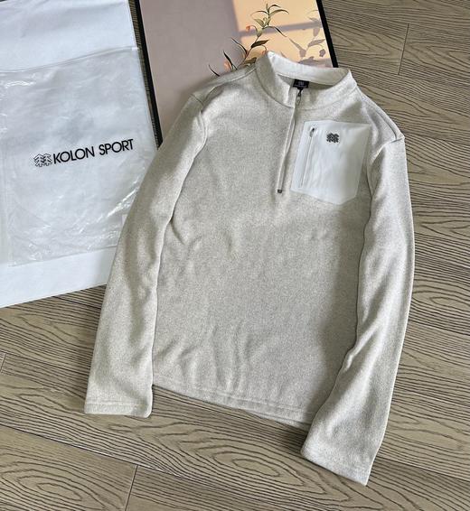 点此购买 可隆春秋季男士户外加绒小立领半拉链运动针织长袖打底衫 hbj 341847 商品图2