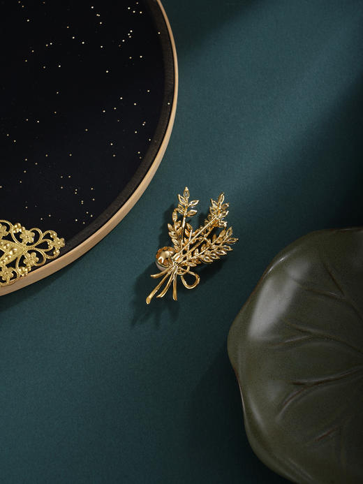 子佩集【岁岁殊荣】珍珠惜王妃胸针【XXXZ268】一束花麦穗蝴蝶结镀金2602 商品图3