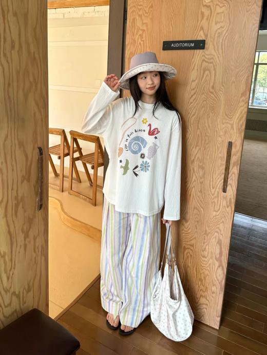 nothe Case布然/NC261816/「晕染画家」全棉褶间印花条纹裤 商品图2