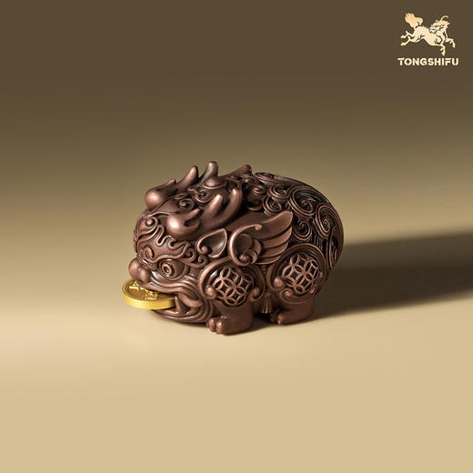 铜师傅《吉祥貔貅》玄关桌面紫铜貔貅摆件 家居装饰工艺品 商品图3