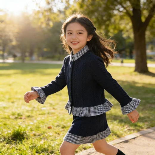 西蒙日记洋气时髦女童针织开衫 100-170码 商品图2