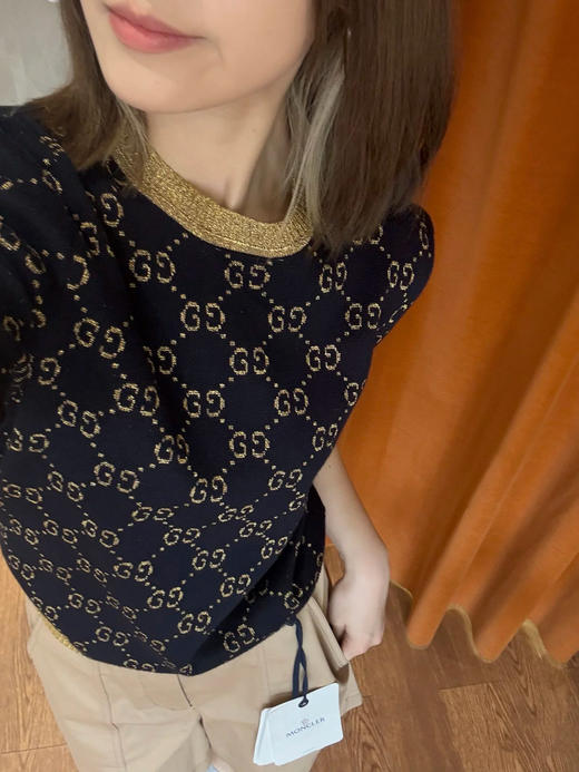 古驰双C满印金银丝针织衫 商品图6