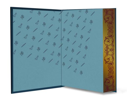 【真皮定制款】《双城记》，封面蓝色山羊皮装订，书口三面鎏金+丝印花纹，欧式竹节 商品图2