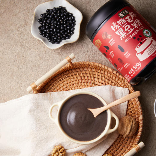 【凤品优选】燕之坊有机核桃芝麻黑豆粉500g 黑芝麻糊五谷物粉营养早餐即食速食代餐粉 商品图1