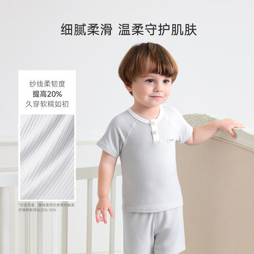 【针织短袖家居套装】Domiamia针织短袖前中开套装（竹凉衣） 商品图3