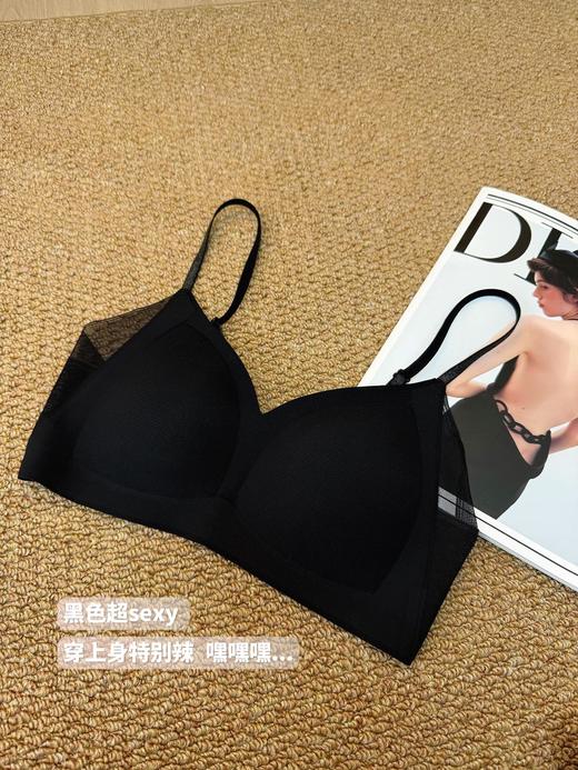 一店k （闭眼入系列！）自留款！云感小飞翼无敌好穿！高级氛围感的网纱内衣！若隐若现的好sexy 一体网纱拼接三角杯美背文胸 商品图12