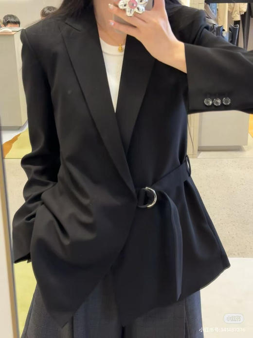 310-9 独家圆正 lew设计感斜扣 垂坠感羊毛西装 西裤 我穿38码西服 商品图0