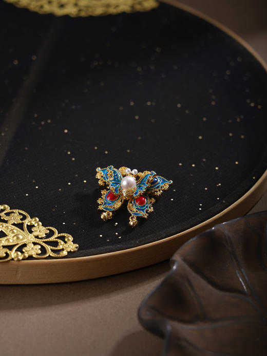 子佩集【蝶瑞呈祥】珍珠惜王妃胸针【XXXZ280】镀金珐琅彩蝴蝶2602 商品图3