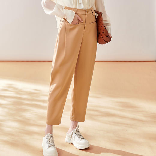 剩S/M/L 芳外新款高腰通勤休闲裤显瘦直筒西装裤女8T23CH0966 商品图2