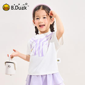 [速干]bduck小黄鸭童装女童短袖T恤夏季透气半袖儿童甜美上衣90-140 FF2701080