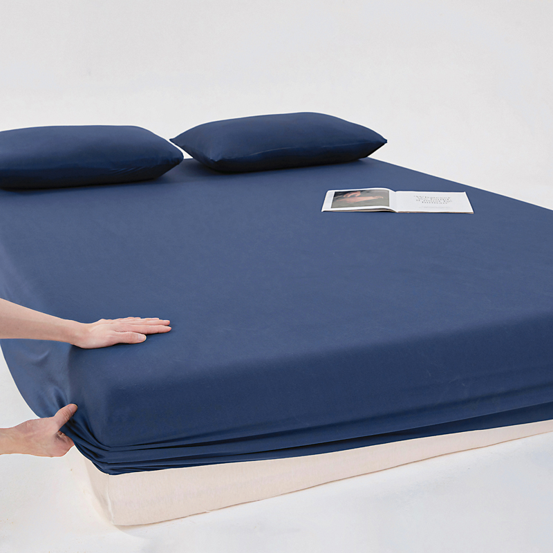 京帝【针织云感床笠】5款自然色系，贴身舒适，不掉毛!不缩水!不褪色!母婴可用!弹力皮筋全包围！#L