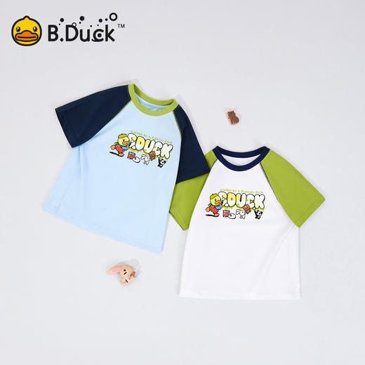 [冰感]bduck小黄鸭童装儿童短袖T恤夏季男童凉感透气半袖上衣110-160 BF2701043 商品图1