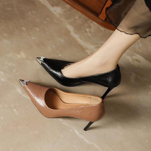 【预售5天】春秋季新款舒适性感高跟鞋细跟尖头气质小众设计工作鞋浅口单鞋女AK&3471 商品图2