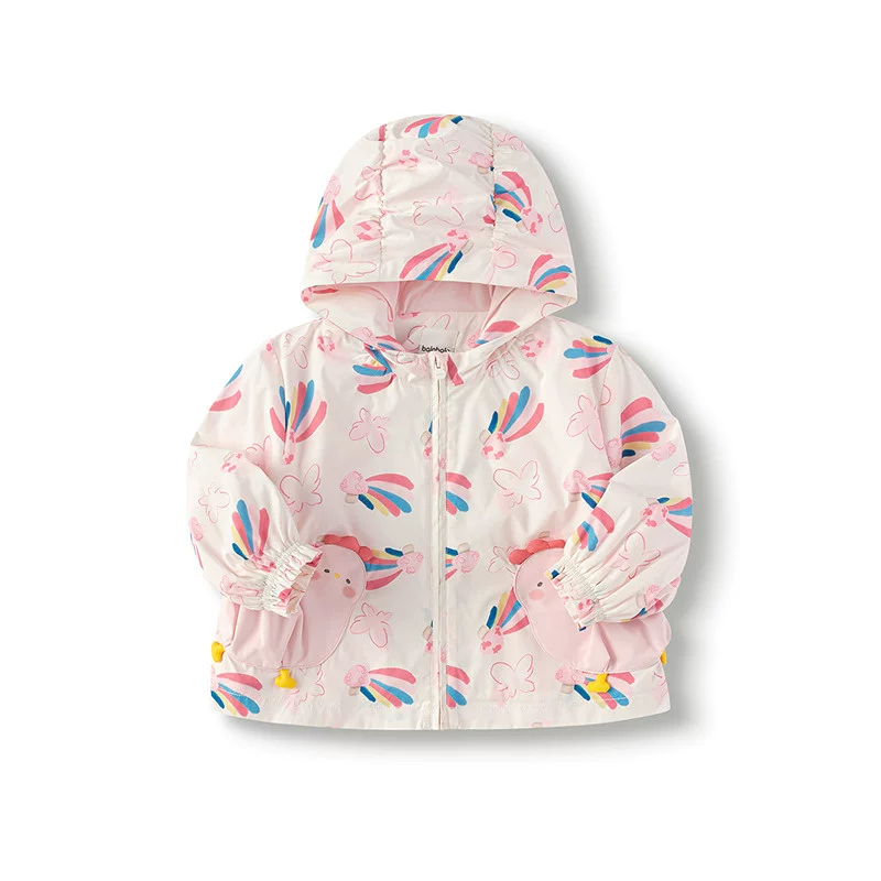 balabala 女幼童印花连帽外套
