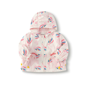 balabala 女幼童印花连帽外套