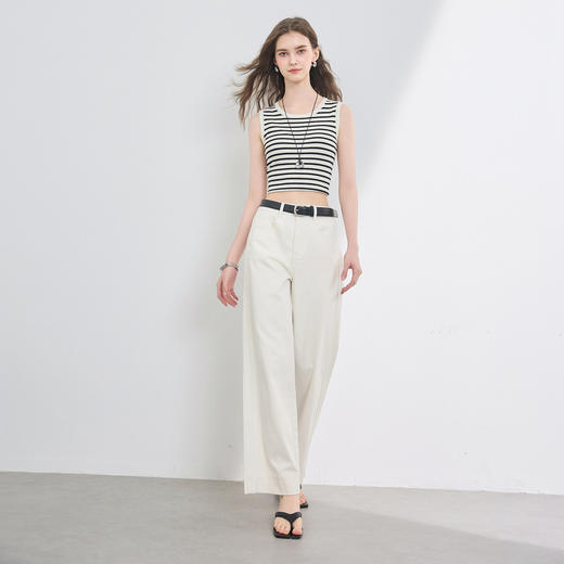 三彩2026夏季新款收腰显瘦牛仔裤九分裤垂感直筒裤休闲裤子M 商品图1