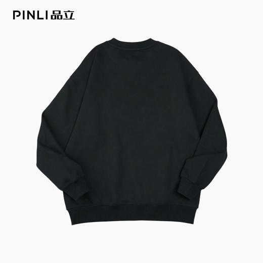 PINLI品立2026春季新款男士圆领宽松落肩袖烫钻套头休闲上衣上衣潮牌BG262109006 商品图2