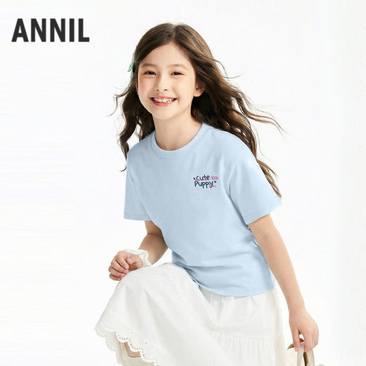 女童圆领短袖针织衫夏季新款安奈儿童装EG621760 商品图0