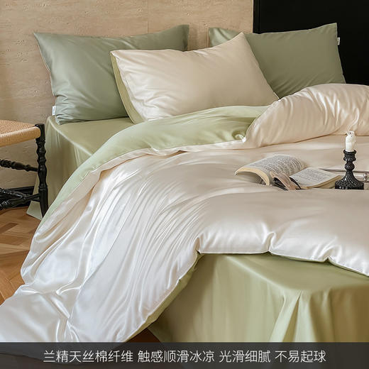 丝滑凉感~兰精天丝棉床上四件套A类春夏季丝滑莱赛尔被套床单轻奢2026新款 商品图9