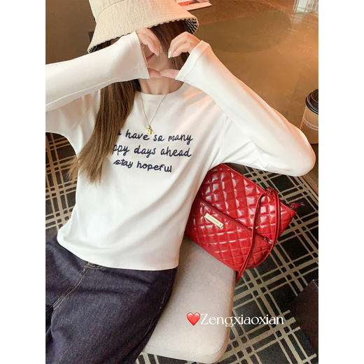 【110元任选2件】现货！ 韩系字母刺绣长袖 商品图4
