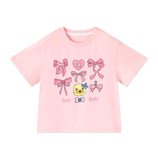 [驱蚊抗菌]bduck小黄鸭童装女童短袖儿童t恤宝宝上衣夏装纯棉体恤90-150 FF2701056 商品图3