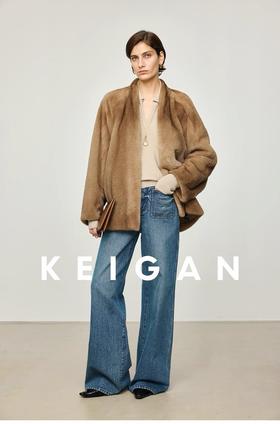 keiga*n开*间前口袋直筒牛仔裤