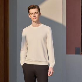 半身缘男装 春季天丝棉提花休闲圆领卫衣T恤261312M01110216