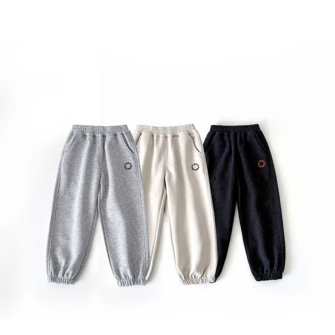 【枳芽】儿童缩腿刺绣卫裤  3色可选 120-170码