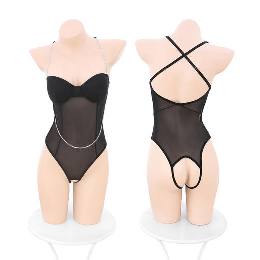 【情趣内衣】霏慕 棉垫托胸露背开裆连体衣6315 商品图8