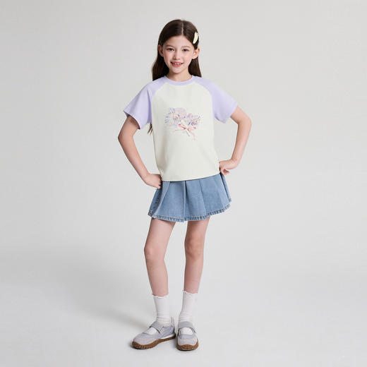 笛莎/Deesha 2026年夏季新款中童T恤撞色T恤 商品图2