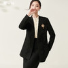 剩L 芳外新款宽松百搭肌理感V领西服国风盘扣西装外套女8T23AX0114 商品缩略图0
