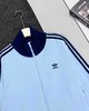 F031053条纹立领蓝色拉链长袖修身夹克外套男女同款 商品缩略图12