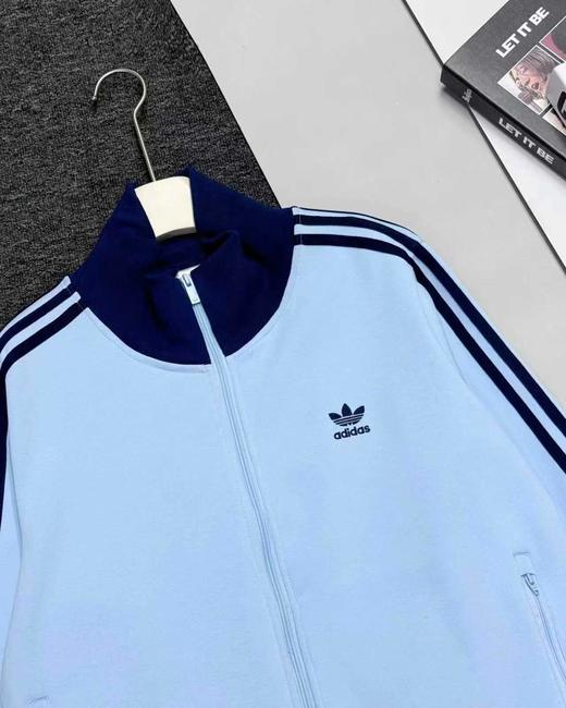 F031053条纹立领蓝色拉链长袖修身夹克外套男女同款 商品图12