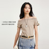 lost in echo2026春夏新款时髦一字肩绑带修身显瘦T恤短袖上衣 商品缩略图1