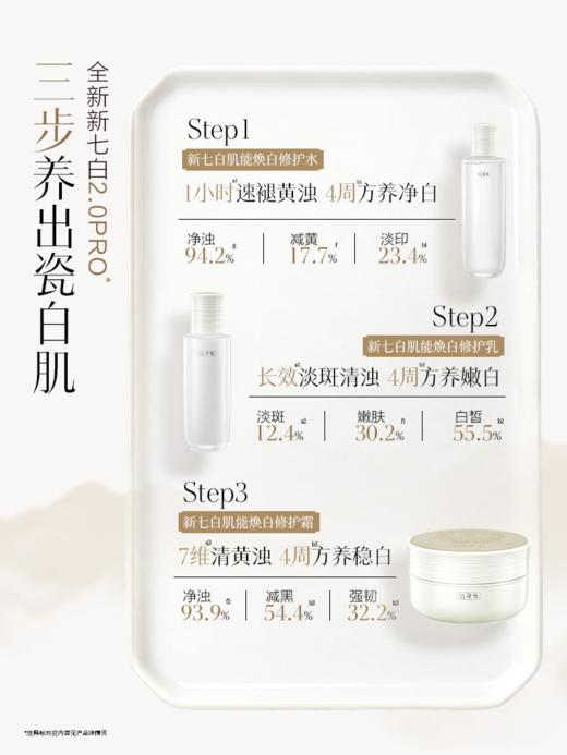 【新升级2.0Pro美白护肤套组】佰草集新七白美白祛斑护肤套组（水乳/水乳霜/水乳面膜）持证上岗美白产品 商品图3