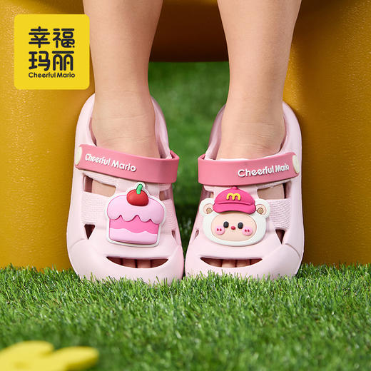 幸福玛丽 飞机蛋糕组合儿童洞洞鞋 QL-1273 可爱卡通图片 EVA材质久穿不累脚 透气性好 波纹防滑大底 一鞋两穿 商品图0